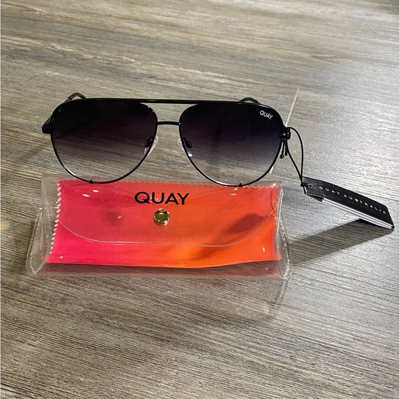 Quay Australia Accessories - Quay High Key Black Ombré Sunglasses - Size Extra Large